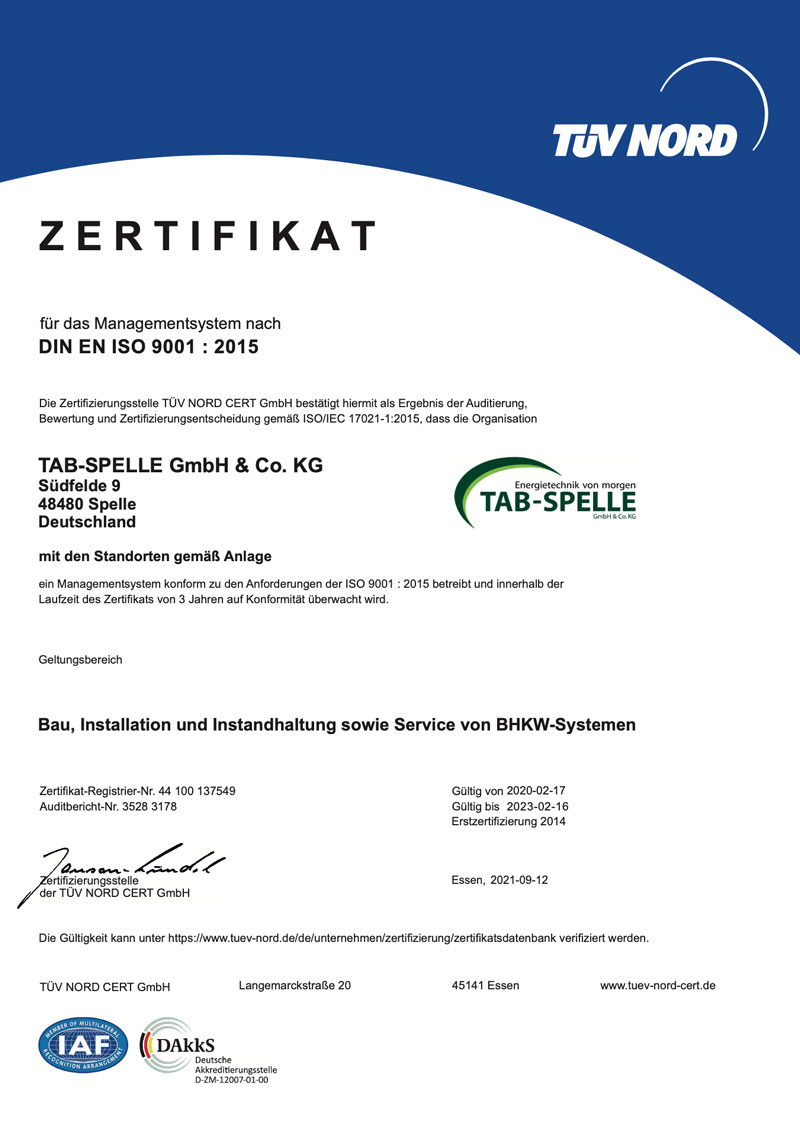 Zertifikat DIN EN ISO 9001 2015 vorschau - Zertifikate